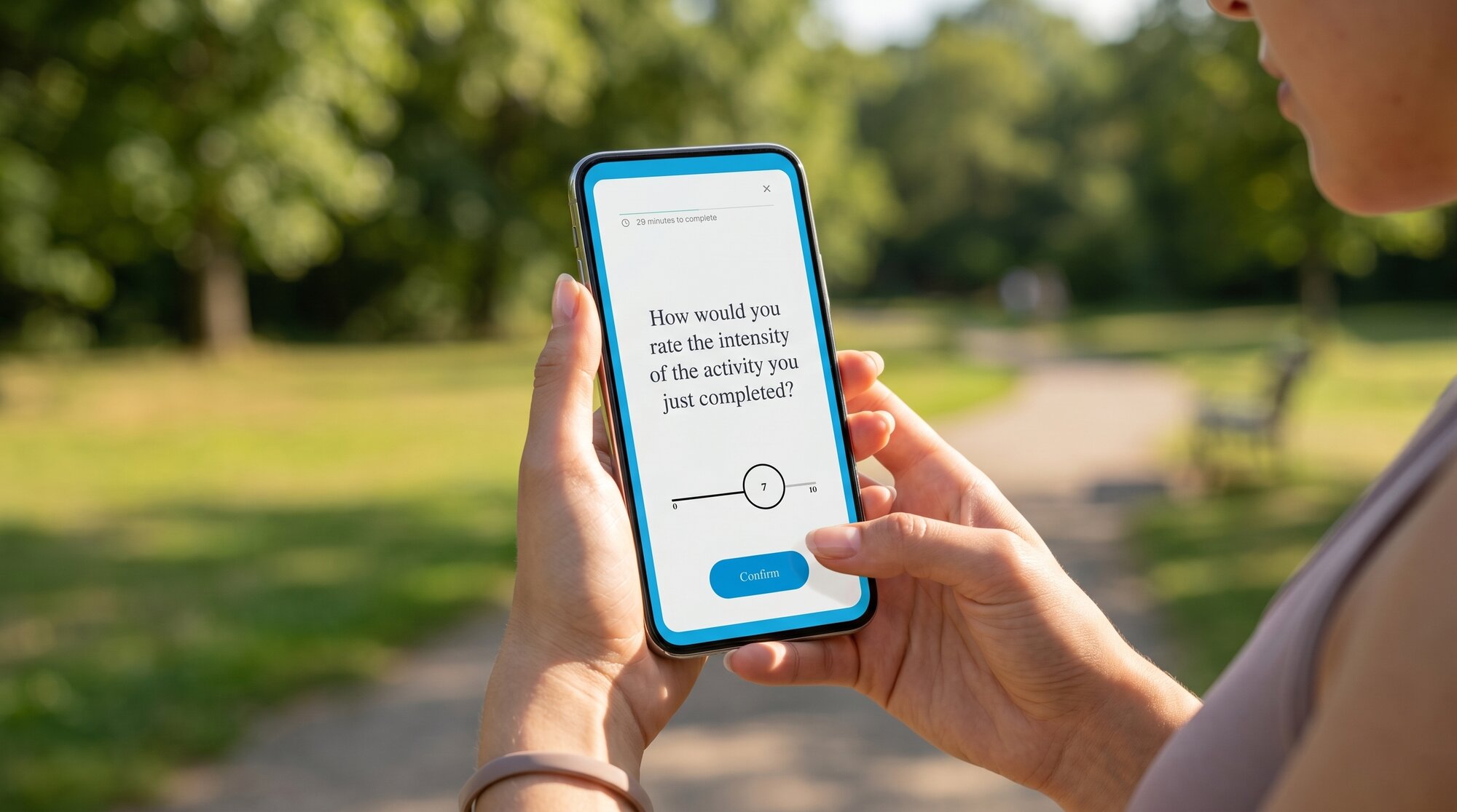 Mobile app displaying a participant check-in screen